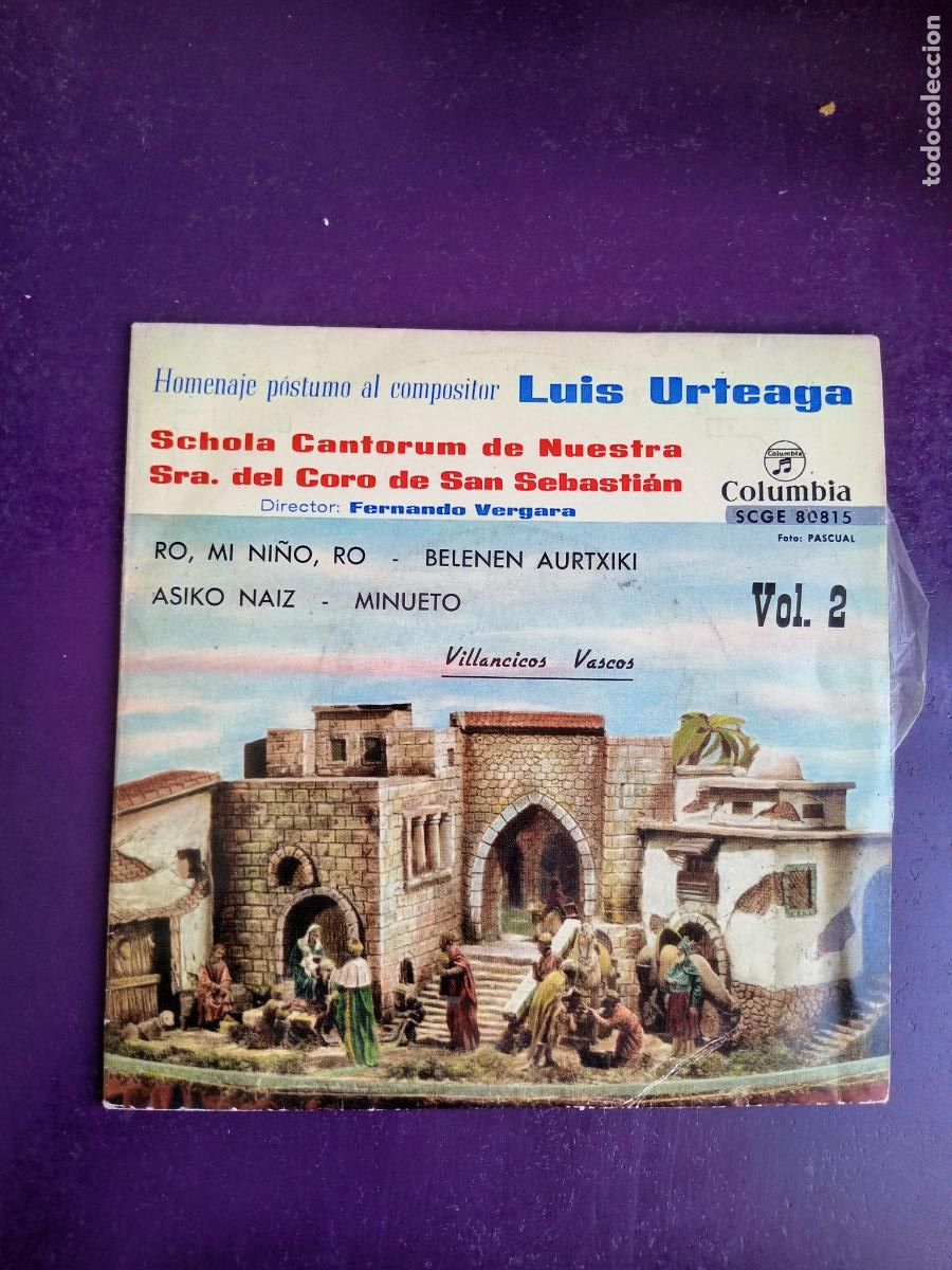 Discos de vinilo: HOMENAJE A LUIS URTEAGA - EP COLUMBIA 1964 EUSKADI FOLK NAVIDAD - CORO SAN SEBASTIAN - ASIKO NAIZ +3