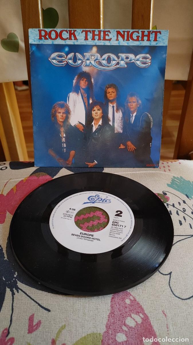 Discos de vinilo: EUROPE-SINGLE ROCK THE NIGHT-BUEN ESTADO