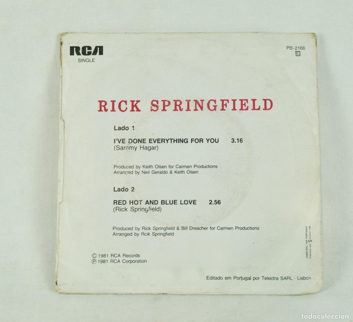 Discos de vinilo: Rick Springfield - i&acute;ve done everything for you - Foto 2