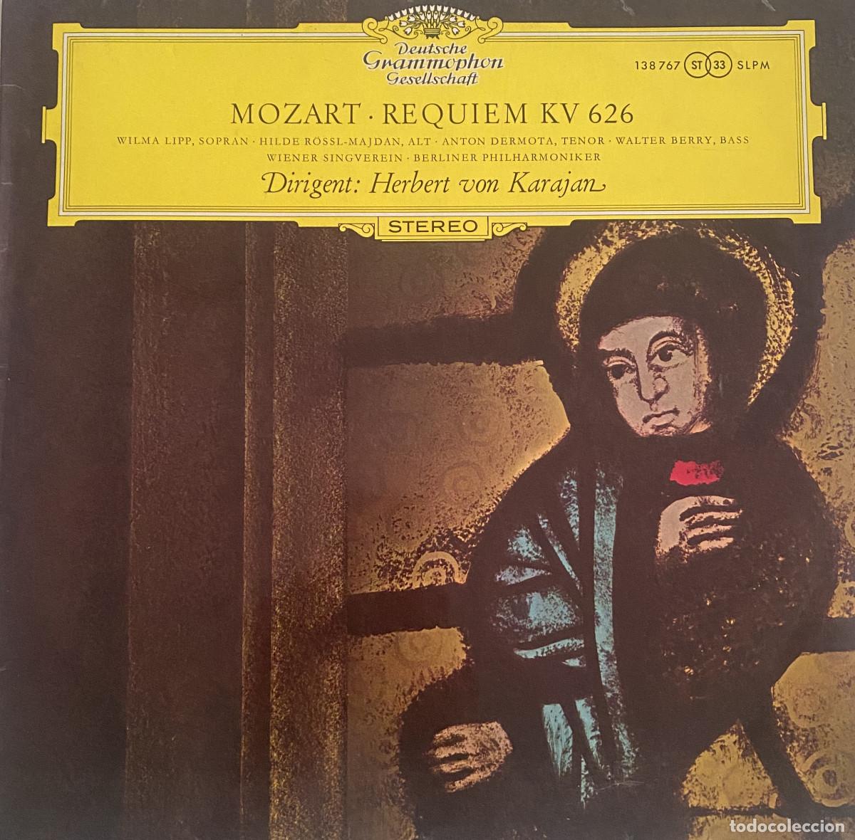 Discos de vinilo: MOZART - REQUIEM KV 626 - HERBERT VON KARAJAN - DEUTSCHE GRAMMOPHON - 1962 - ALEMANIA