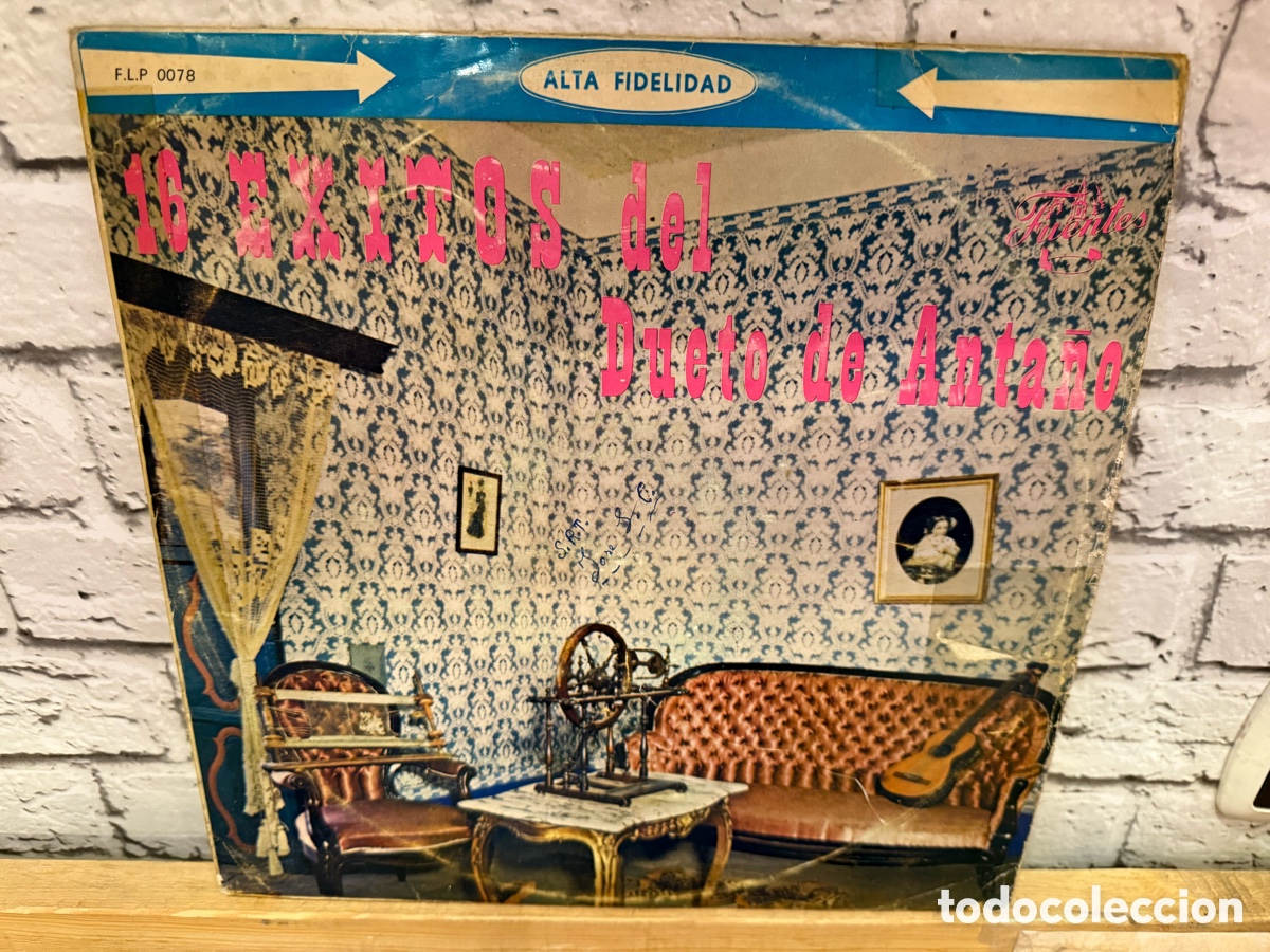 Discos de vinilo: Dueto De Anta&ntilde;o &lrm;&ndash; 16 Exitos Del Dueto De Anta&ntilde;o. Lp vinilo edici&oacute;n colombia.