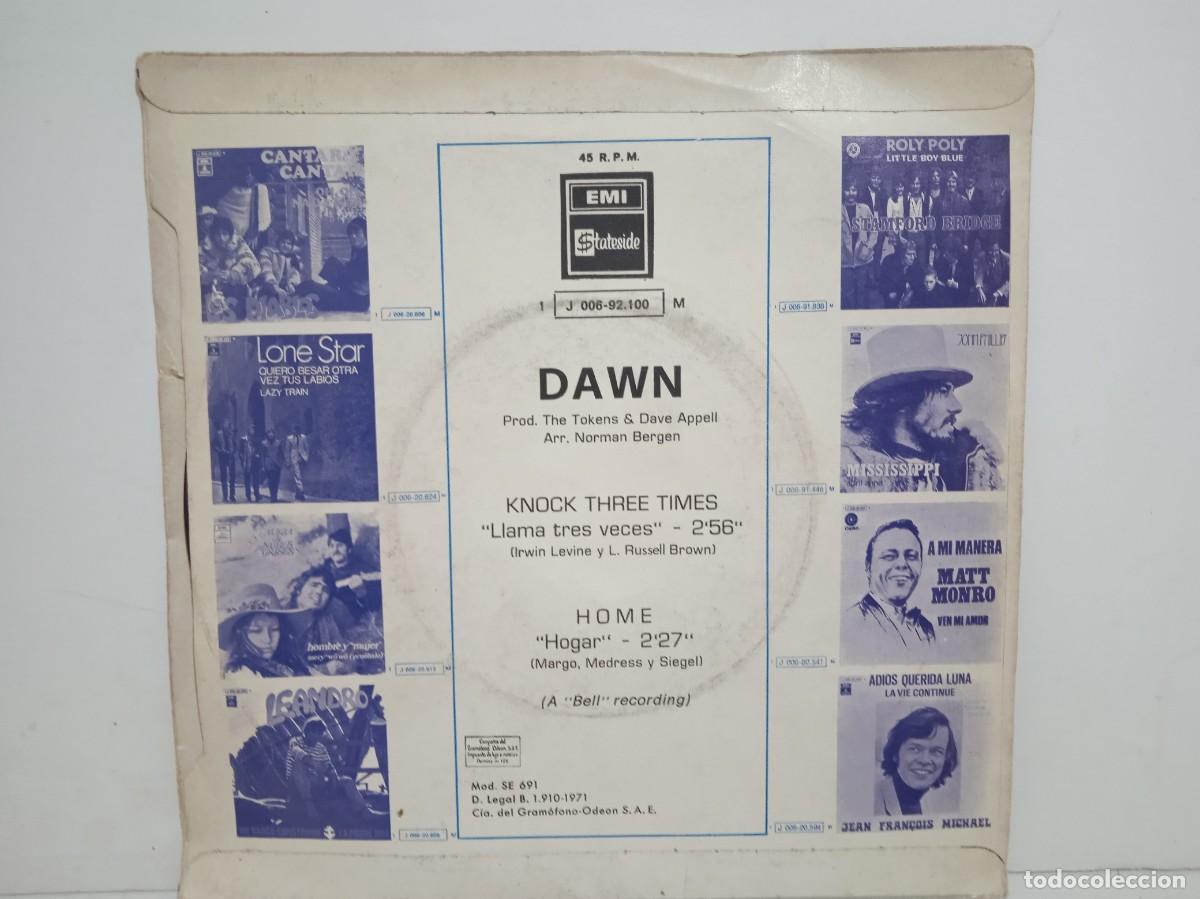 Discos de vinilo: Dawn - Knock Three Times / Home - Single - 1971 - Foto 2