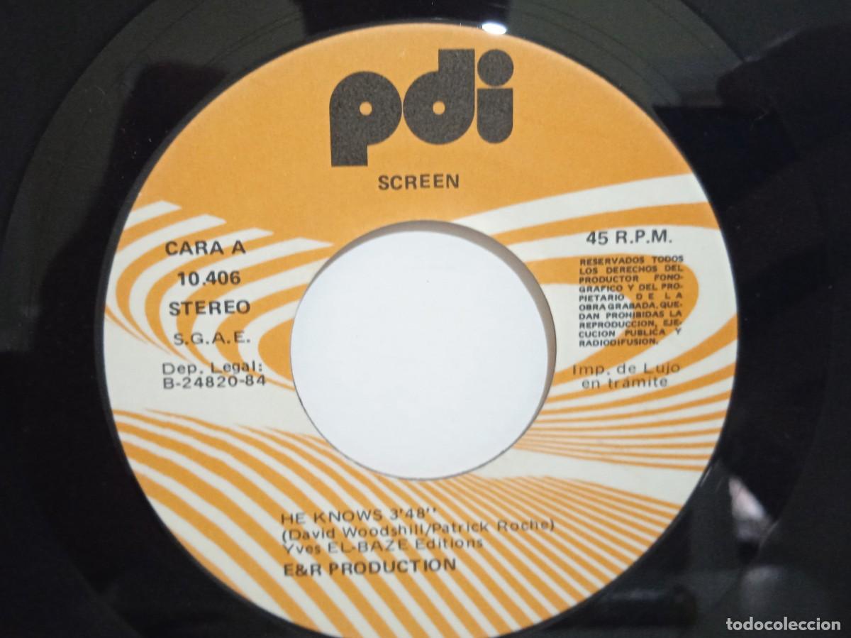 Discos de vinilo: Screen - He Knows / Odine Brown - Single - 1984 - Foto 4