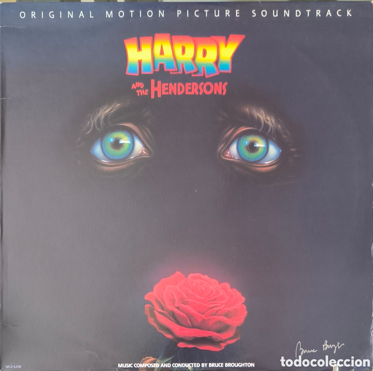 Discos de vinilo: HARRY AND THE HENDERSONS, LP. BRUCE BROUGHTON. FIRMADO