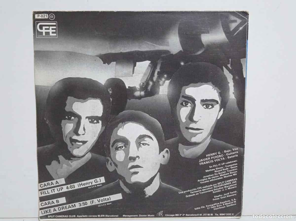 Discos de vinilo: Split Cameras - Fill It Up ! / Like A Dream - Single - PROMO - 1984 - Foto 2