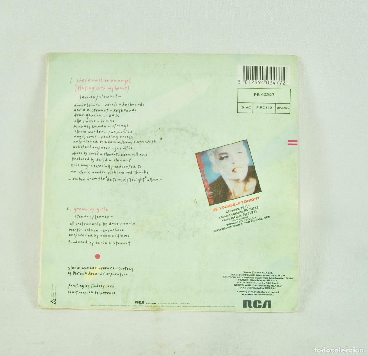 Discos de vinilo: Single vinilo Eurythmics - There must be an angel - Foto 2