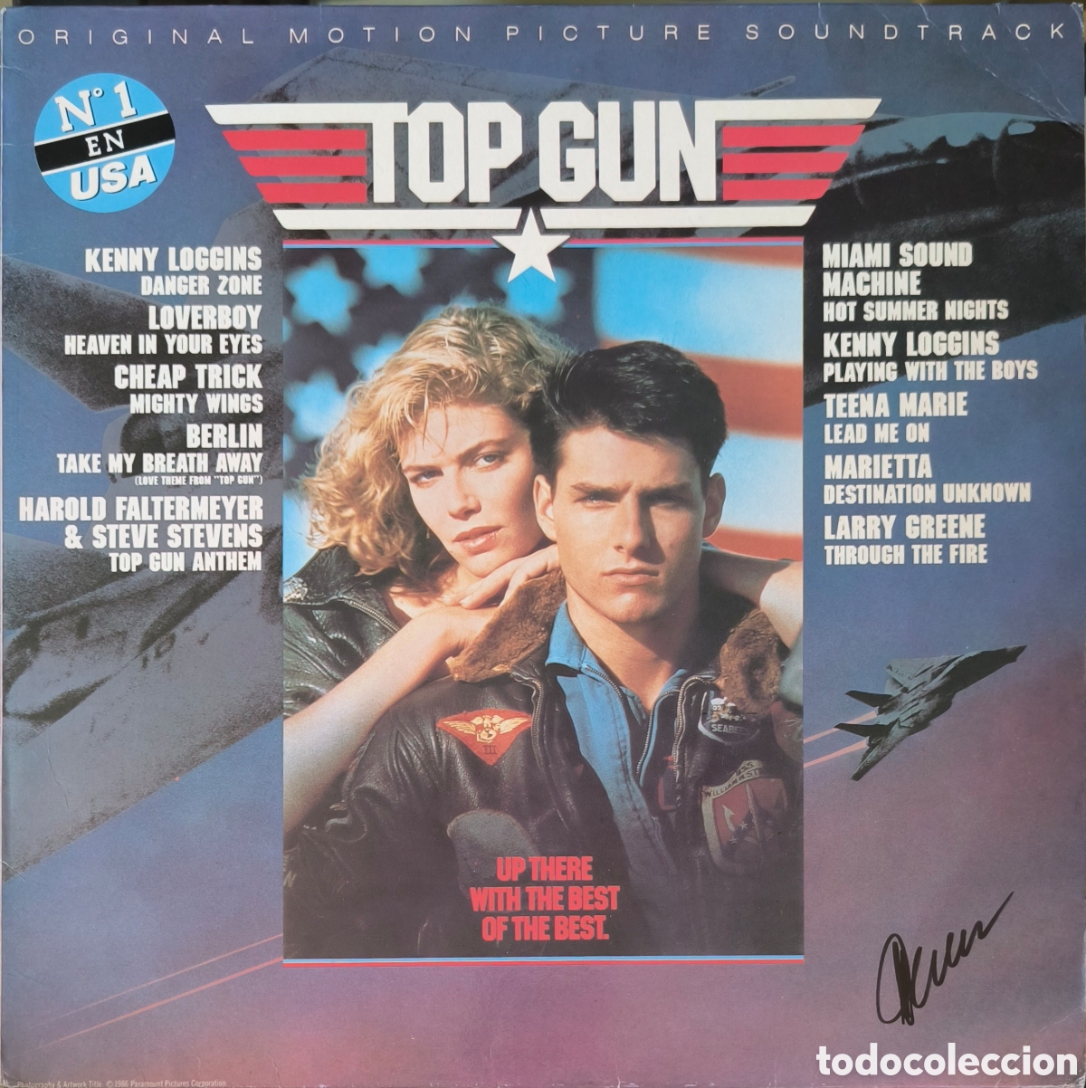 Discos de vinilo: TOP GUN, LP. FIRMADA POR HAROLD FALTERMEYER
