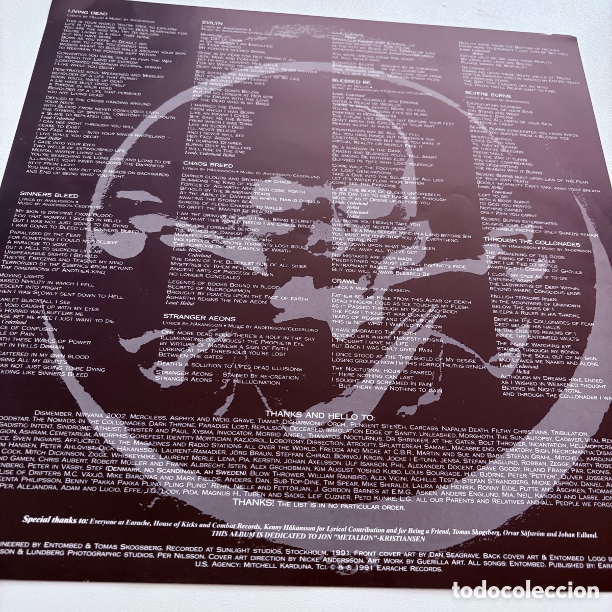 Discos de vinilo: lp Entombed &ndash; Clandestine edicion uk de 1991 - Foto 5