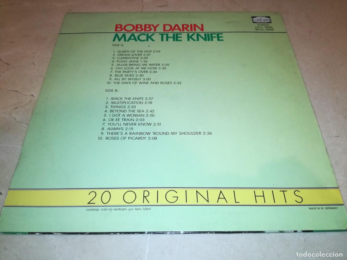 Discos de vinilo: BOBBY DARIN-MACK THE KNIFE-20 ORIGINAL HITS - Foto 2