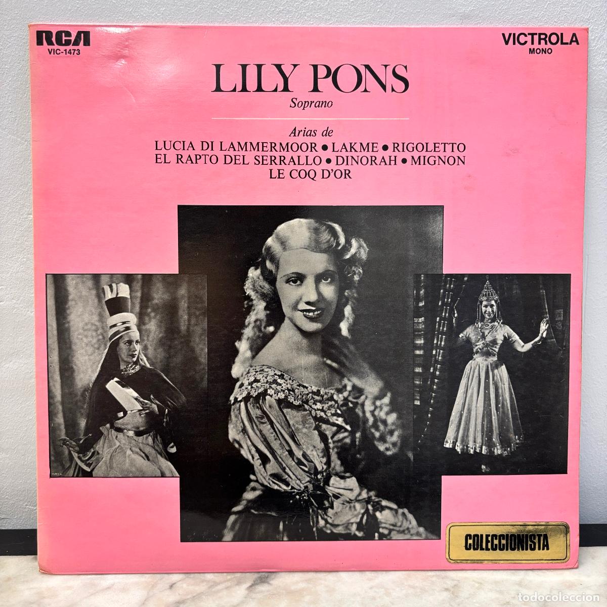 Discos de vinilo: Lily Pons. Soprano. Arias.