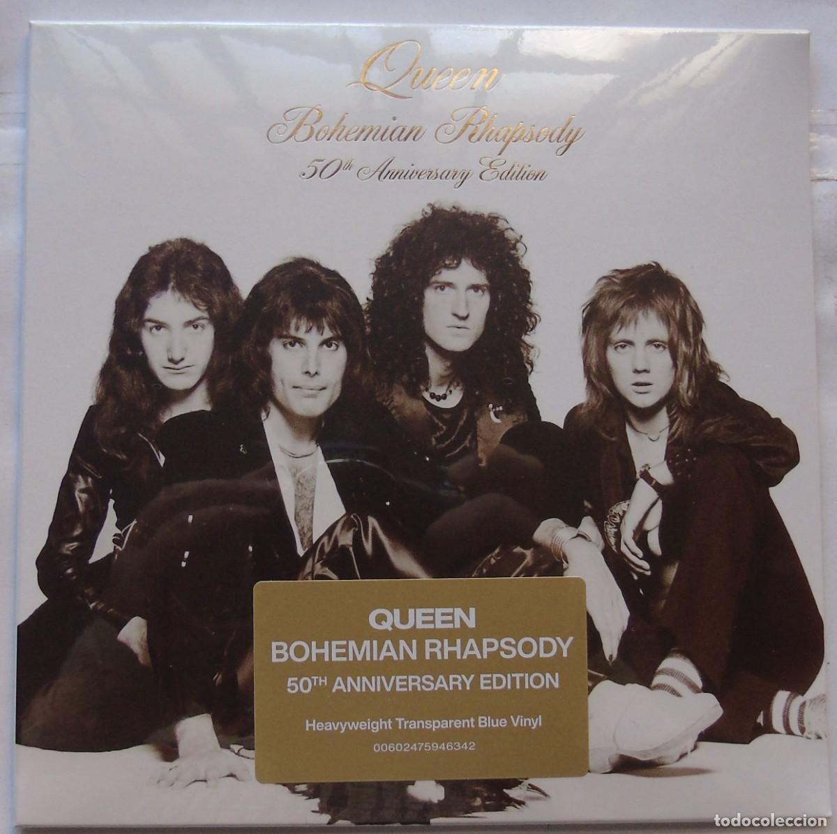 Discos de vinilo: Queen Bohemian Rhapsody (50th Anniversary Edition) Single 7&rdquo; EU vinilo azul precintado