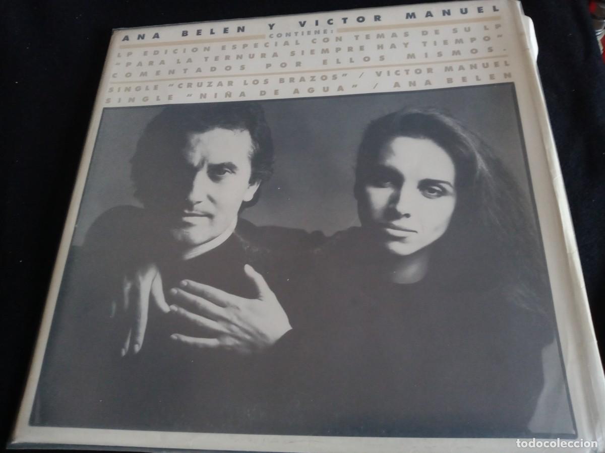 Discos de vinilo: ANA BEL&Eacute;N Y V&Iacute;CTOR MANUEL - LP Y 2 SINGLES PROMOS.