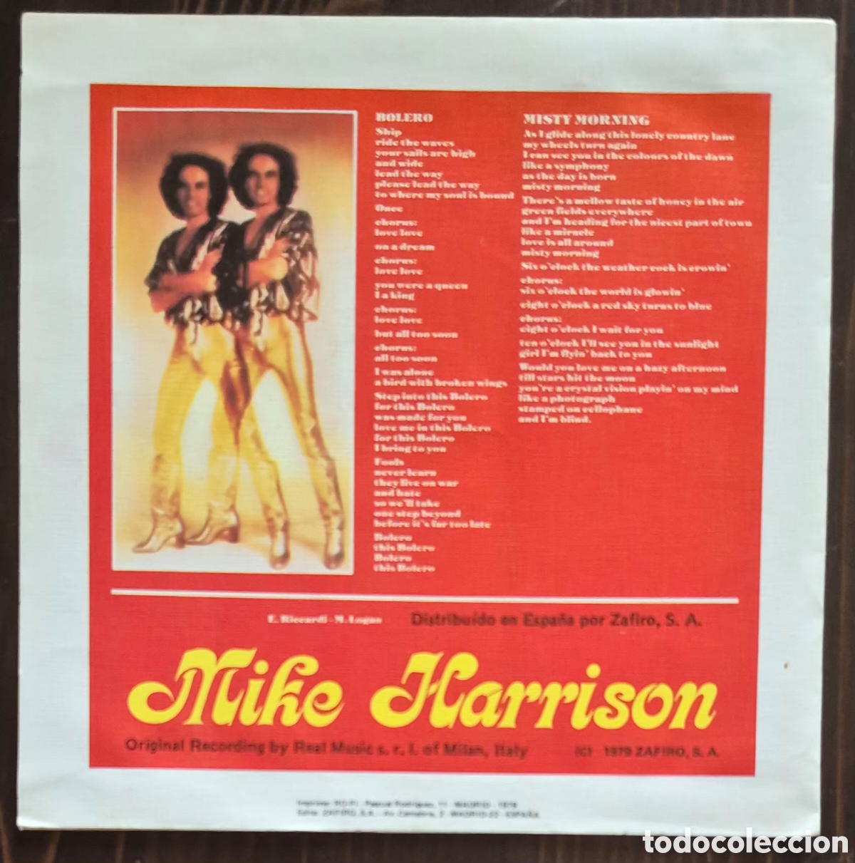 Discos de vinilo: SINGLE - MIKE HARRISON - BOLERO - 1979 ESPA&Ntilde;A - Foto 2