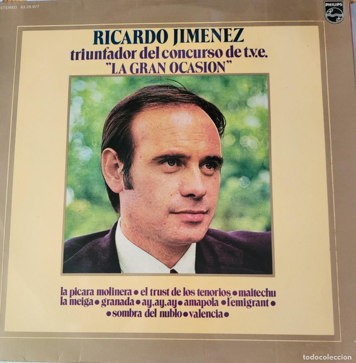 Discos de vinilo: Ricardo Jim&eacute;nez canta Zarzuela Lp sello Philips editado en Espa&ntilde;a a&ntilde;o 1972...