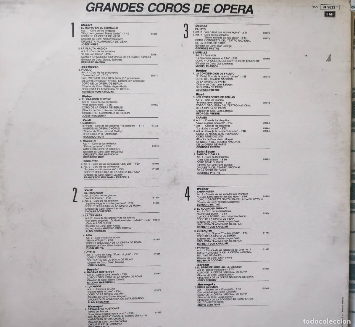 Discos de vinilo: Grandes Coros de &Oacute;pera 2lp&acute;s - Foto 2