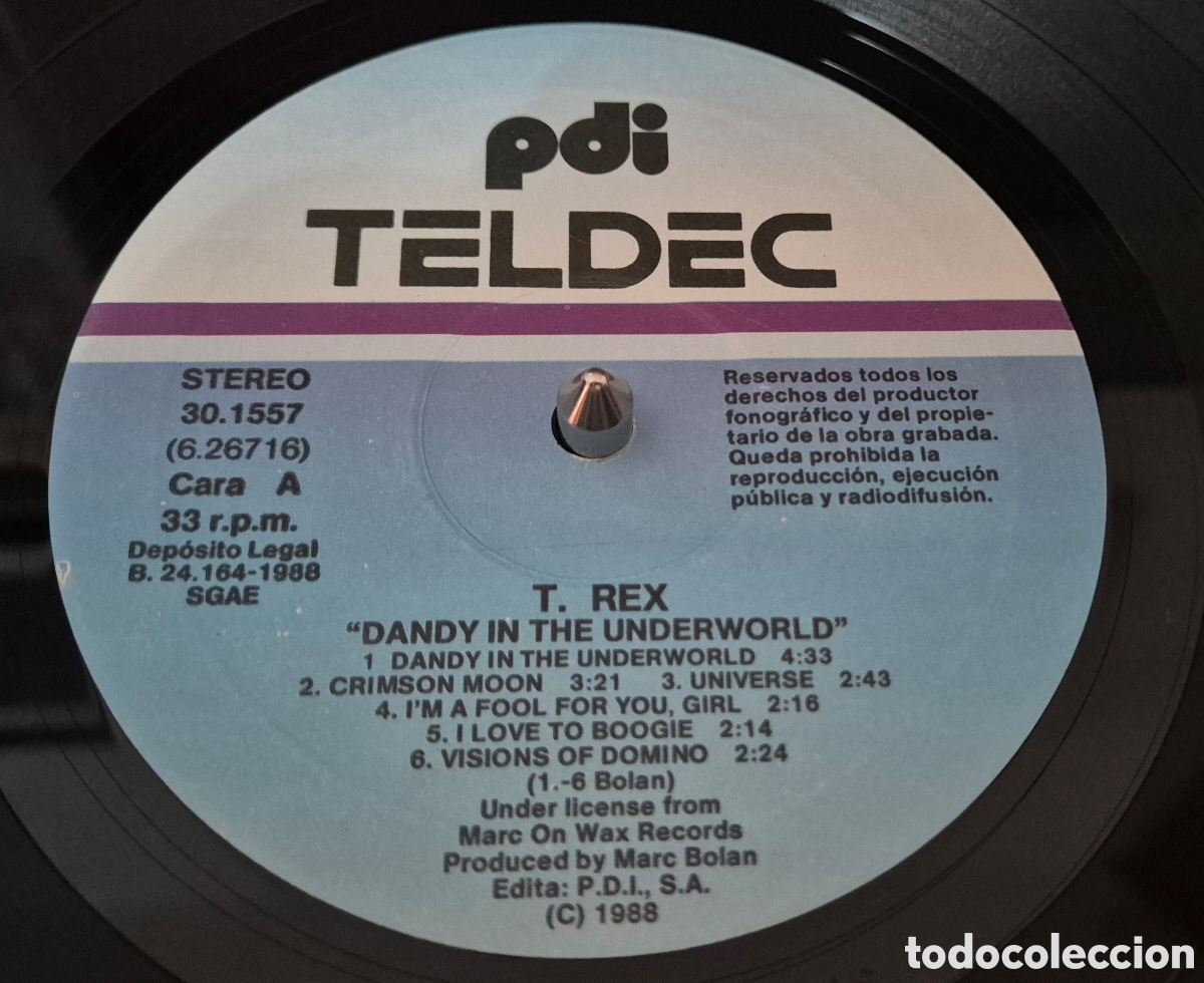 Discos de vinilo: T. Rex Marc Bolan &ndash; Dandy In The Underworld LP Spain - Foto 4
