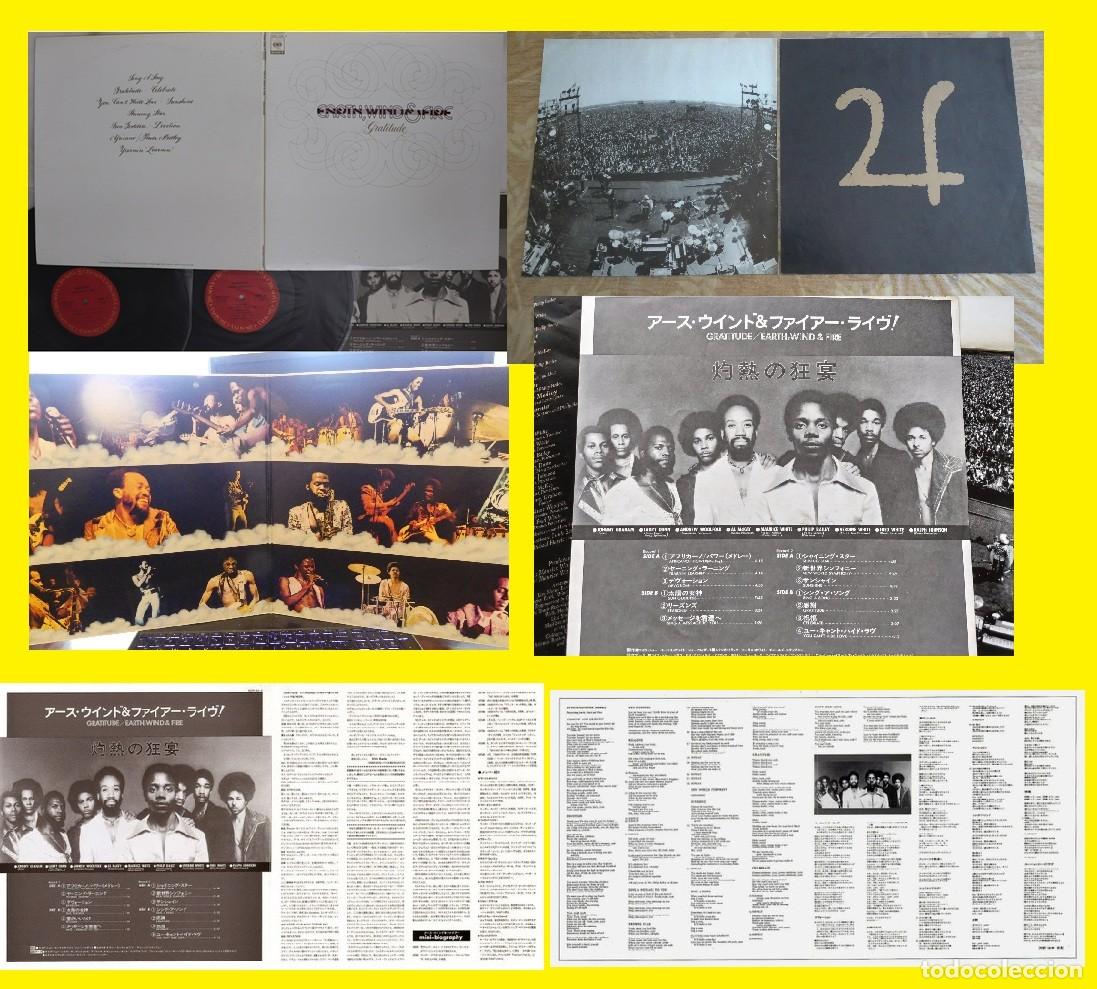 Discos de vinilo: EARTH WIND & FIRE - gratitude 2LPs, KILLER FUNK GROOVE, completa EDIT JAPAN + LIBRETO + ENCARTES EX