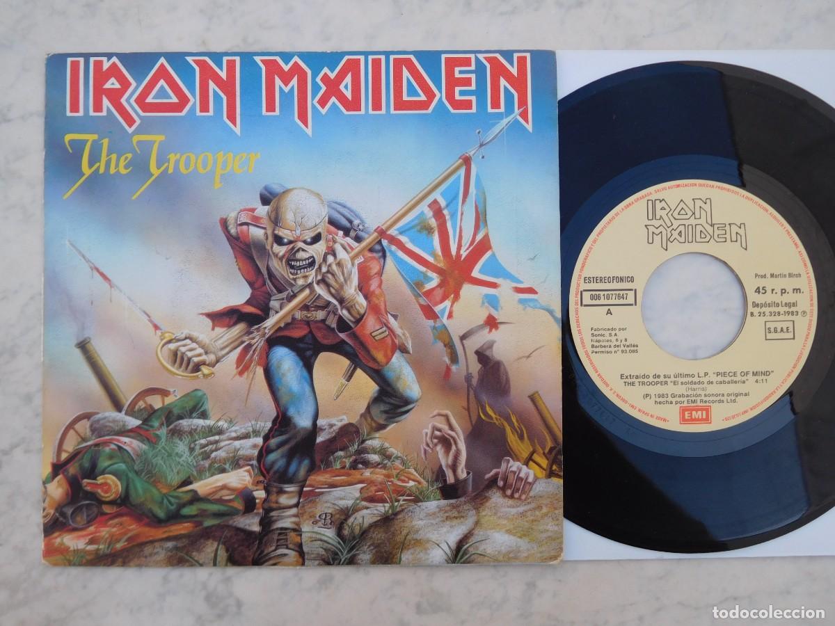 Discos de vinilo: Iron Maiden 7 Single. The trooper. Edici&oacute;n espa&ntilde;ola