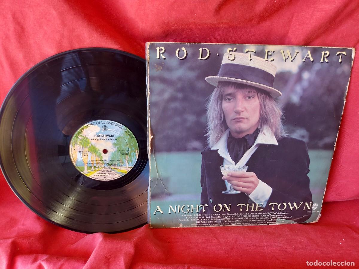 Discos de vinilo: LP ROD STEWART A NIGHT ON THE TOWN 1976 ESPA&Ntilde;A ( PEDIDOS MINIMOS 10 &euro; ) CAJA N.&ordm; 2 - LP