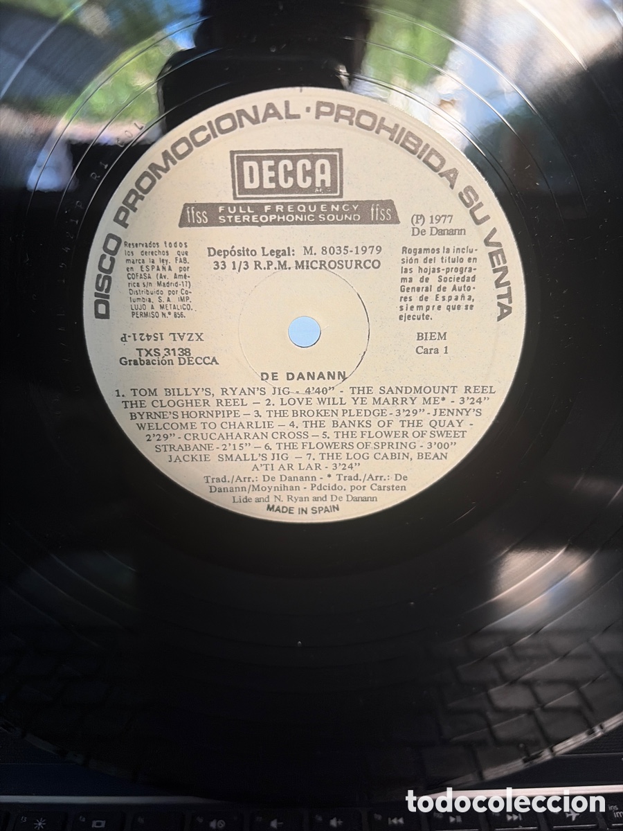 Discos de vinilo: DE DANANN - GIGAS CONTRADANZAS Y CANCIONES LP SIN PORTADA PROMO