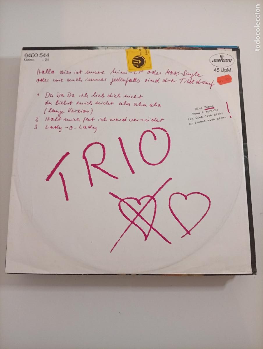 Discos de vinilo: Trio &ndash; Da Da Da Ich Lieb Dich Nicht Du Liebst Mich Nicht Aha Aha Aha