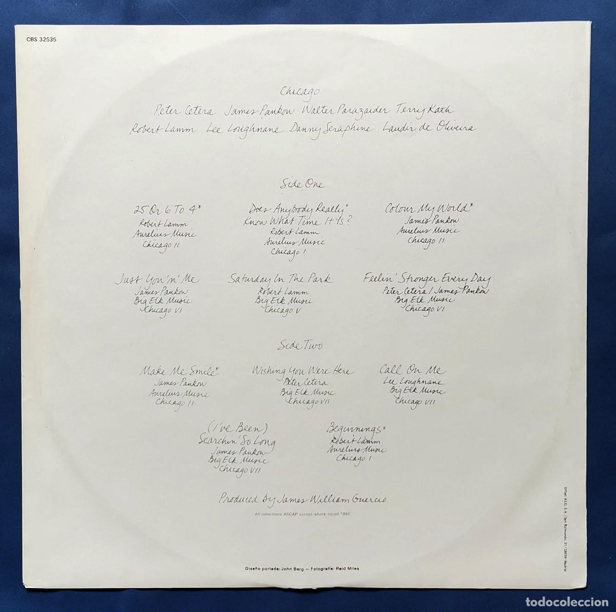 Discos de vinilo: Chicago- Grandes Exitos LP incl. encarte - Foto 4