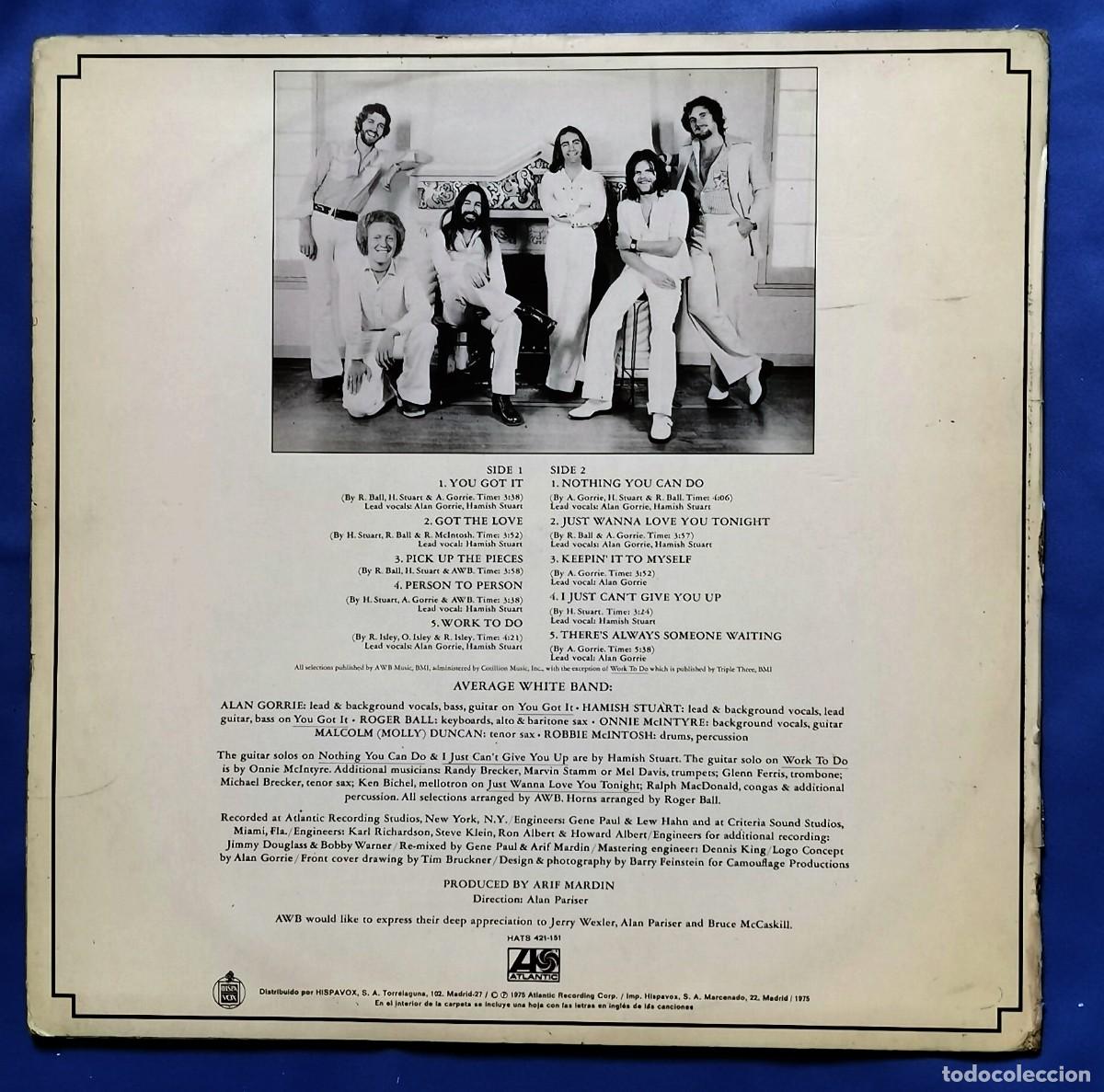 Discos de vinilo: Average White Band - AWB LP 1975 Espa&ntilde;a - Foto 2