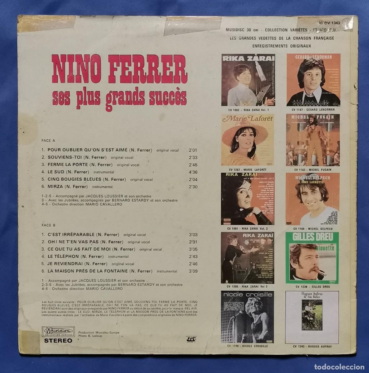 Discos de vinilo: Nino Ferrer - Ses Plus Grands Succ&egrave;s LP 1975 - Foto 2