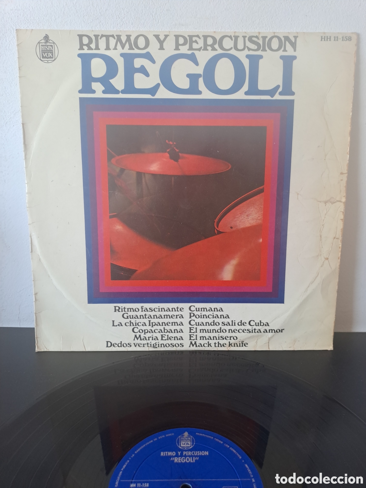 Discos de vinilo: Enrique Ll&aacute;cer Soler &rdquo;Regol&iacute;&rdquo; Ritmo y Percusi&oacute;n Hispavox 1966 (HH 11-158) Espa&ntilde;a LP, &Aacute;lbum B.1