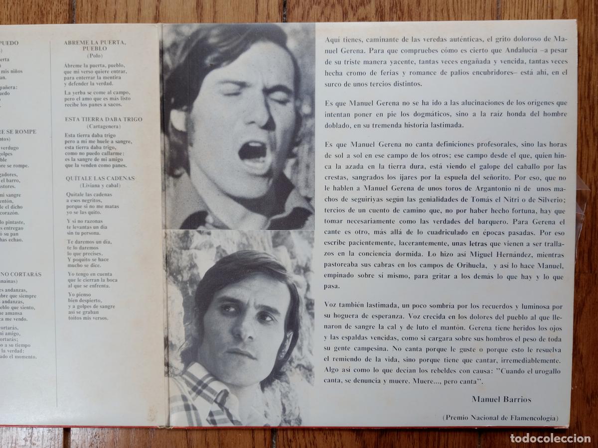 Discos de vinilo: Manuel Gerena - cantes andaluces de ahora - Foto 3