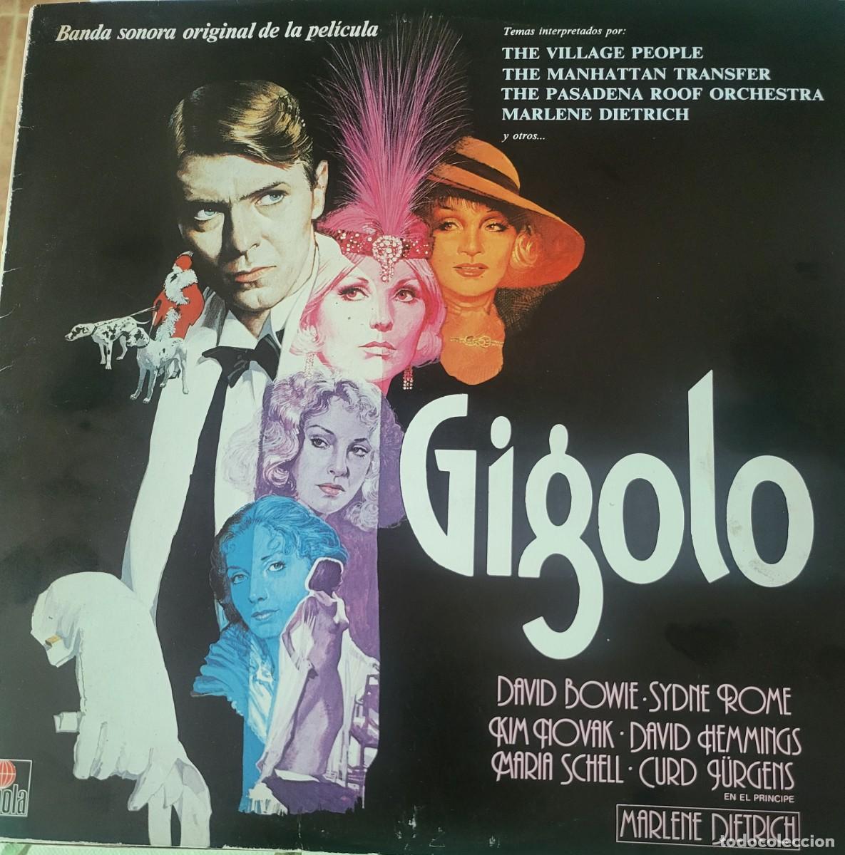 Discos de vinilo: Marlene Dietrich / David Bowie Lp sello Ariola editado en Espa&ntilde;a a&ntilde;o 1979 de la pel&iacute;cula Gigolo...
