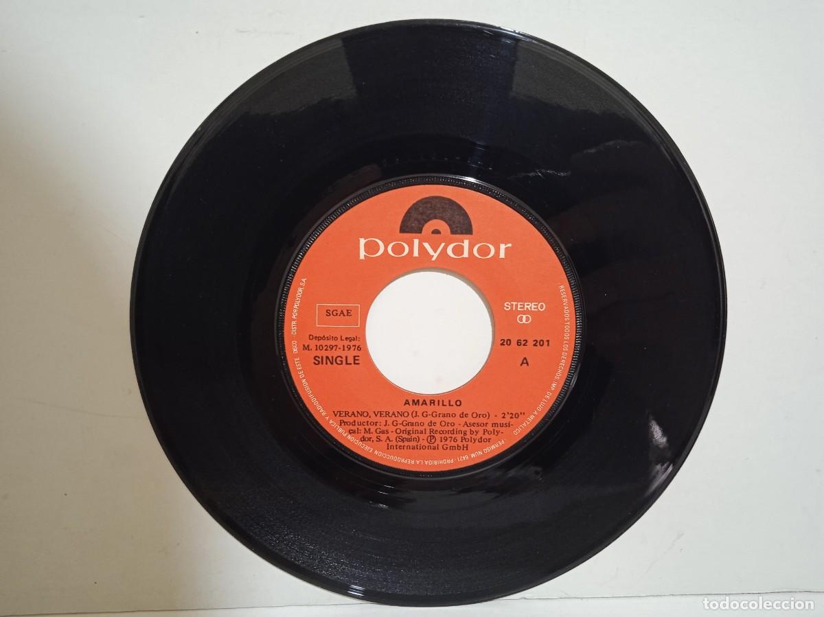 Discos de vinilo: Amarillo - Verano, Verano / Dulce Mam&aacute; - Single - 1976 - Foto 3