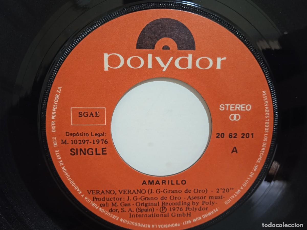Discos de vinilo: Amarillo - Verano, Verano / Dulce Mam&aacute; - Single - 1976 - Foto 4