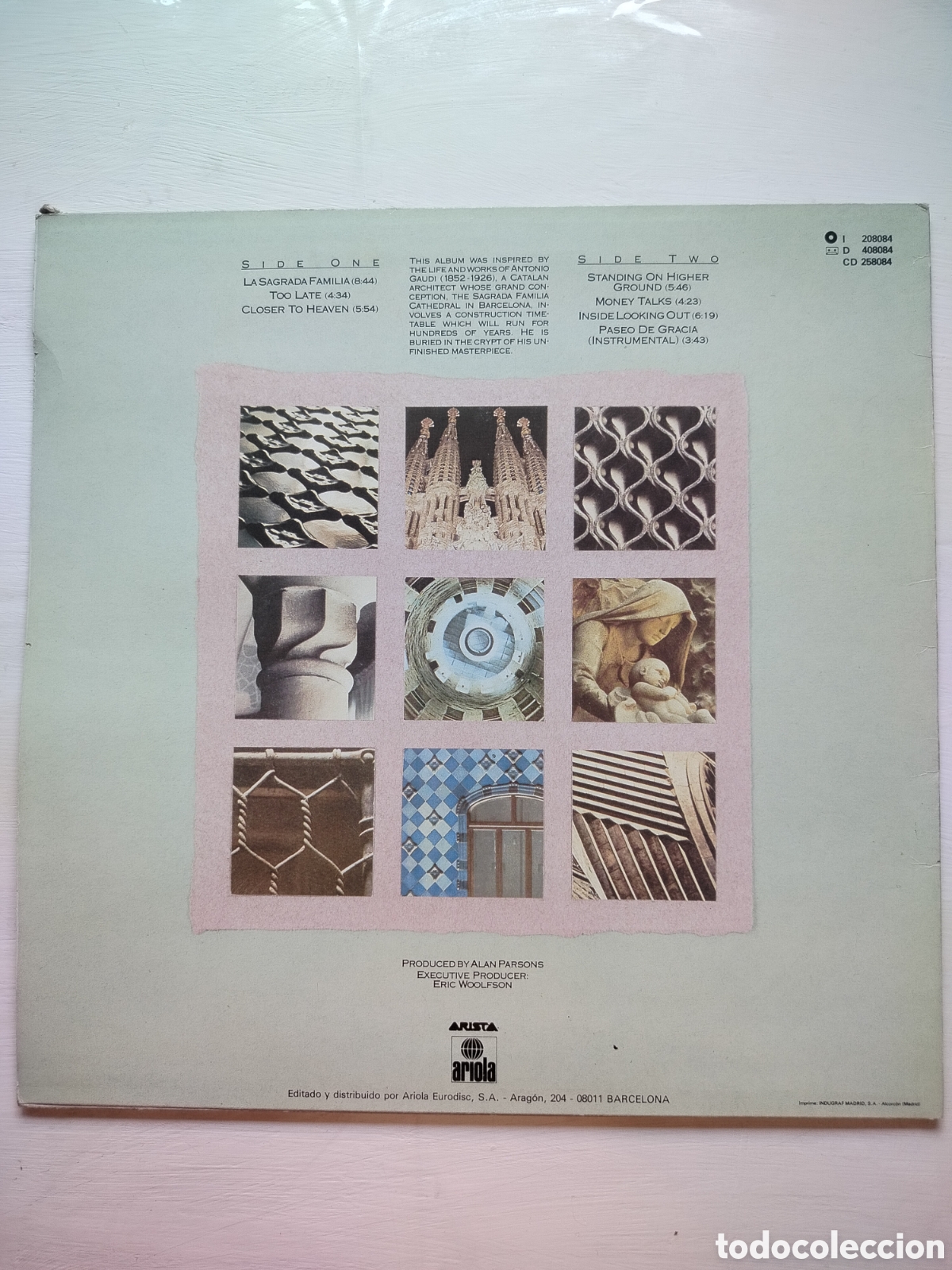 Discos de vinilo: Alan Parsons Project LP Gaud&iacute; - Foto 2