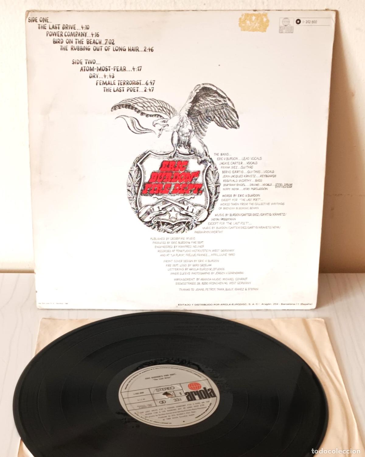 Discos de vinilo: ERIC BURDON&acute;S FIRE DEPT. - LAST DRIVE ARIOLA - 1980 - Foto 2