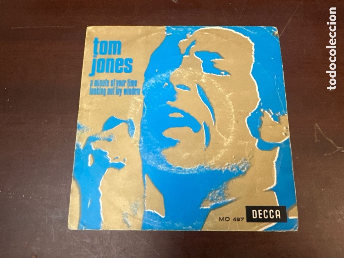 Discos de vinilo: Tom Jones. A minute of your time / Looking out my window. Decca 1968 -- Single