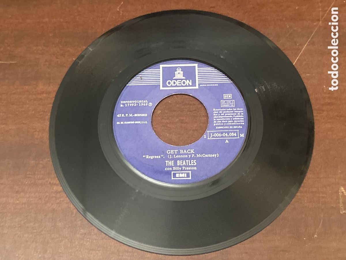 Discos de vinilo: THE BEATLES: GET BACK/DON'T LET ME DOWN- 1969-SPAIN 7' ( SIN FUNDA )