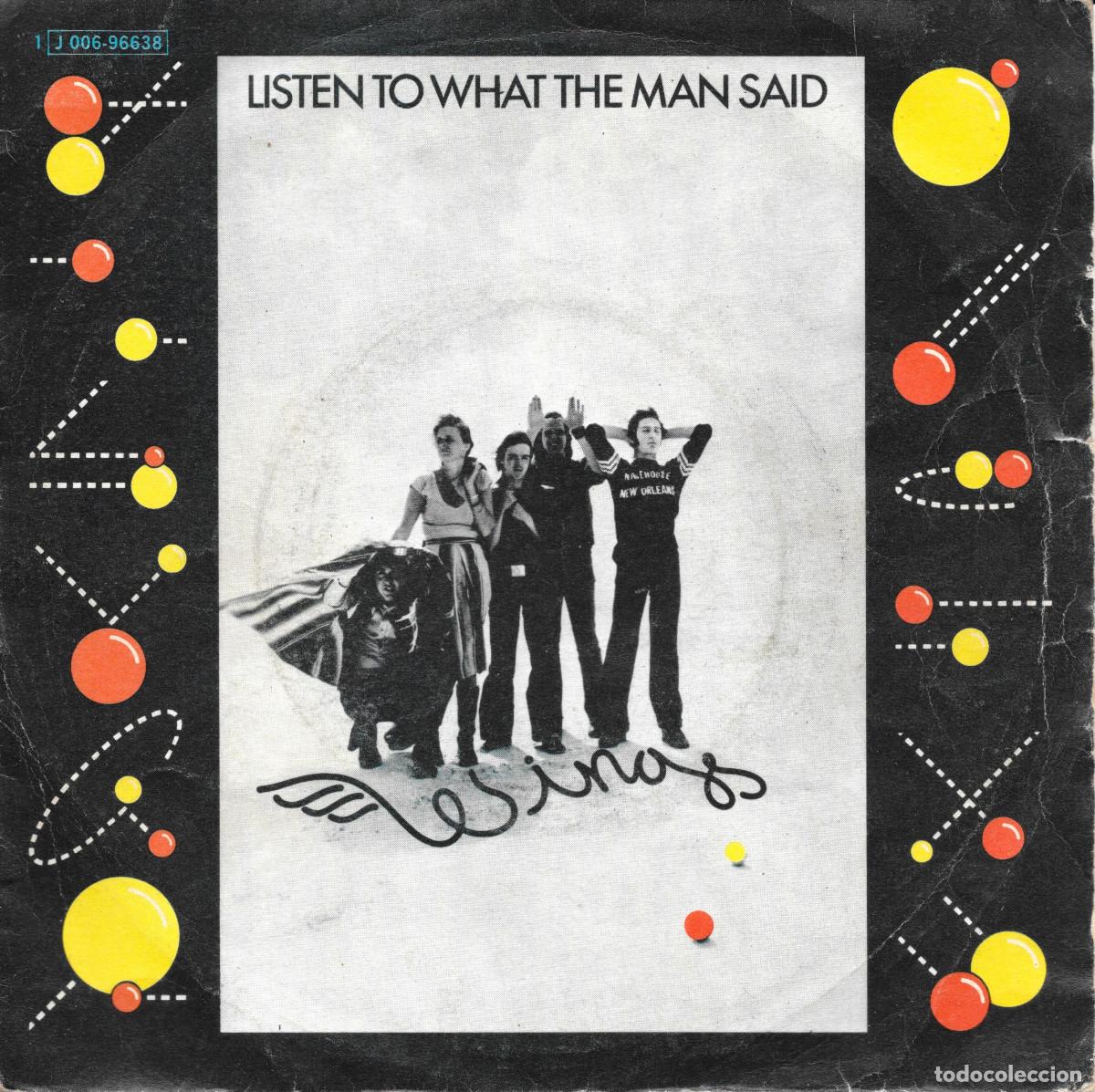 Discos de vinilo: Single Wings - Listen to what the man said / Love in song - Beatles - Compra minima 6 &euro;