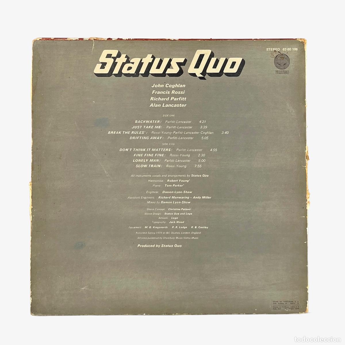 Discos de vinilo: LP. Status Quo. Quo (G+/G+) - Foto 2