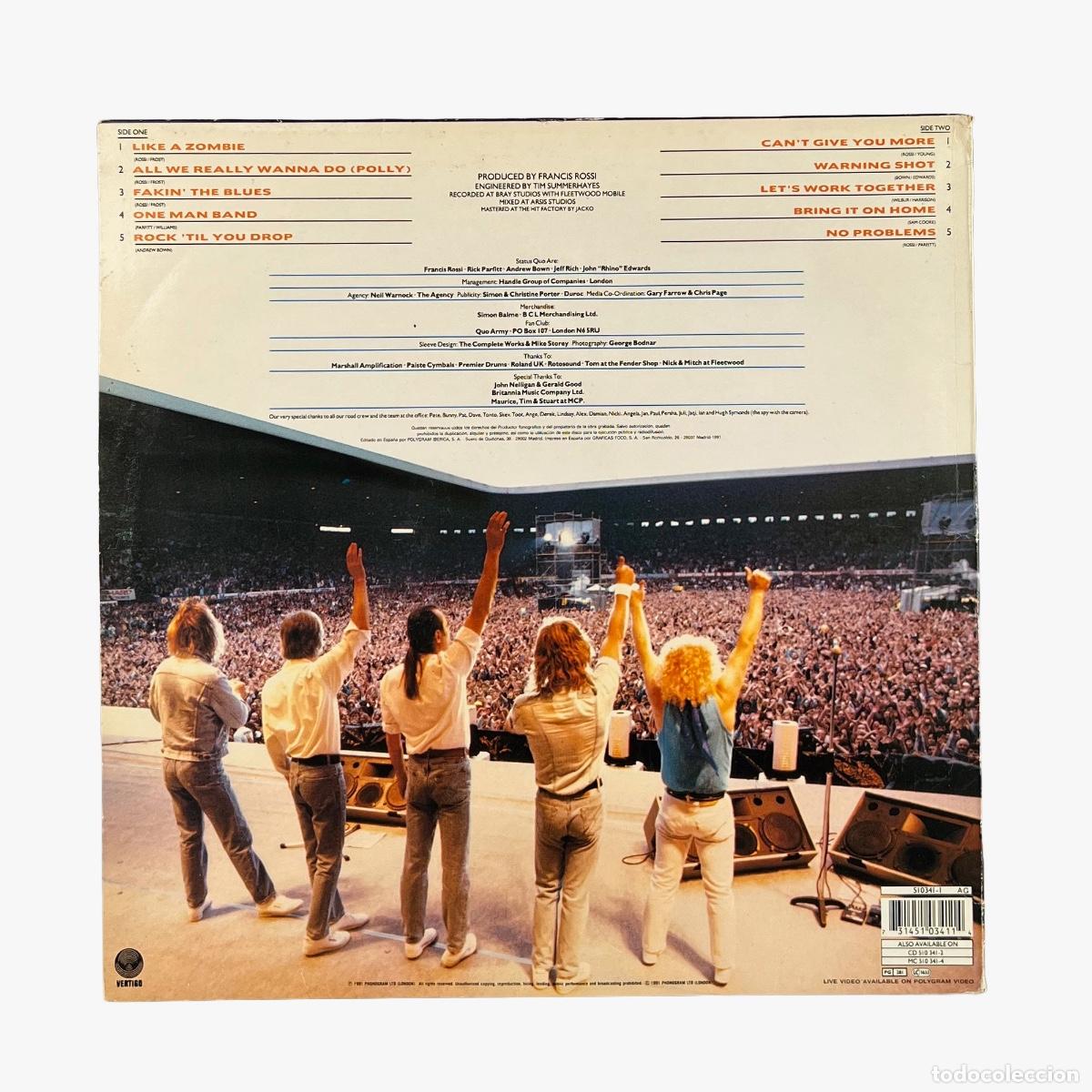 Discos de vinilo: LP. Status Quo. Rock Til You Drop (VG+/VG+) - Foto 2