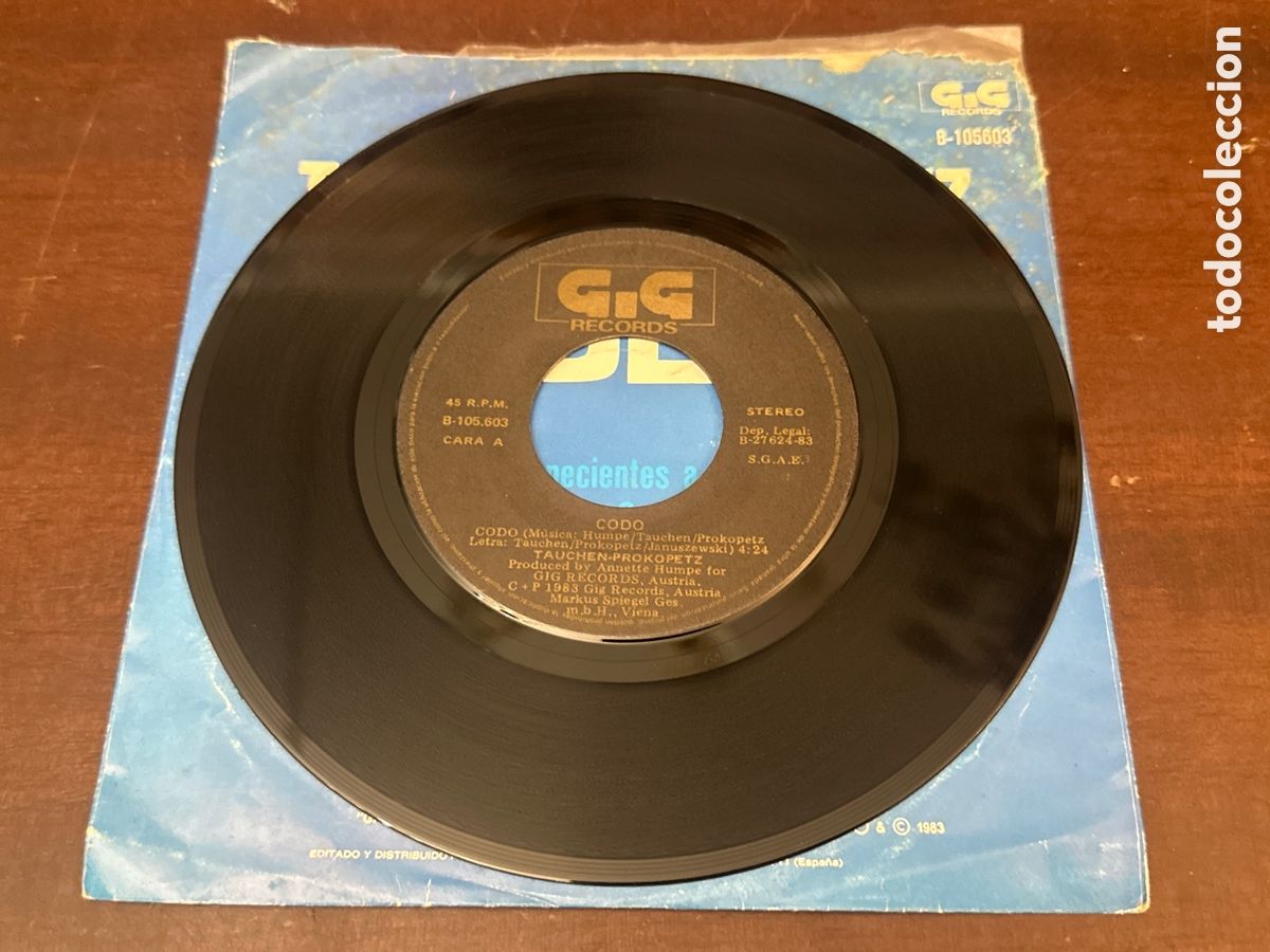 Discos de vinilo: TAUCHEN PROKOPETZ - CODO - SINGLE 1983 - Foto 3