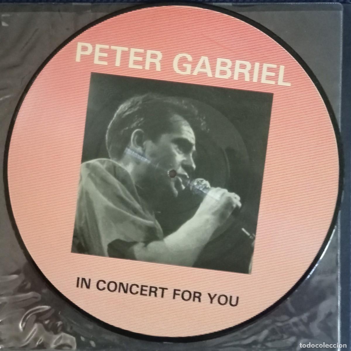 Disques de vinyle: Peter Gabriel &rdquo;In concert for you&rdquo; 1lp live in Italy 1987, european picture disk hard to find!!