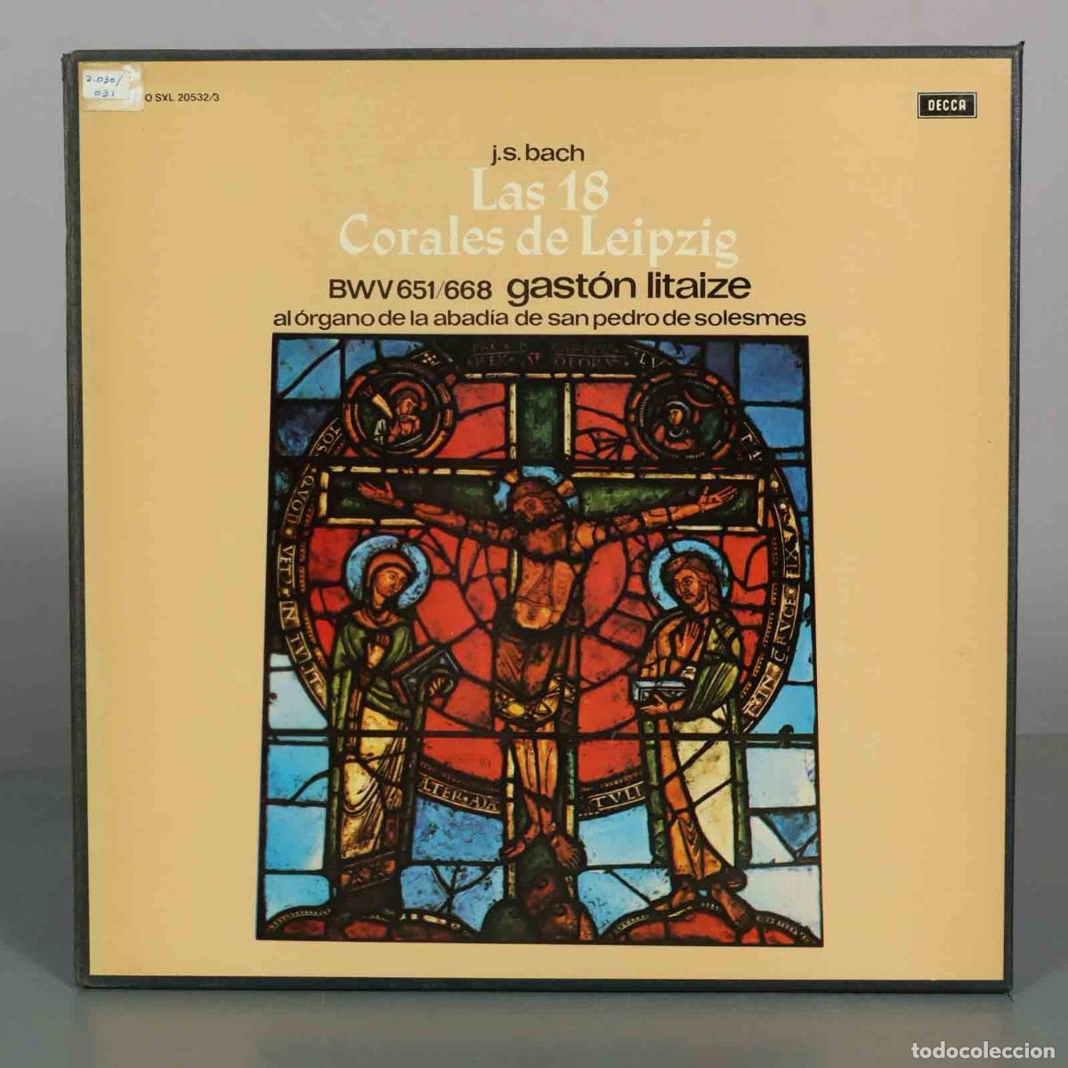 Discos de vinilo: CAJA LP. Las 18 Corales de Leipzig BWV 651/668 - J.S. Bach, Gast&oacute;n Litaize