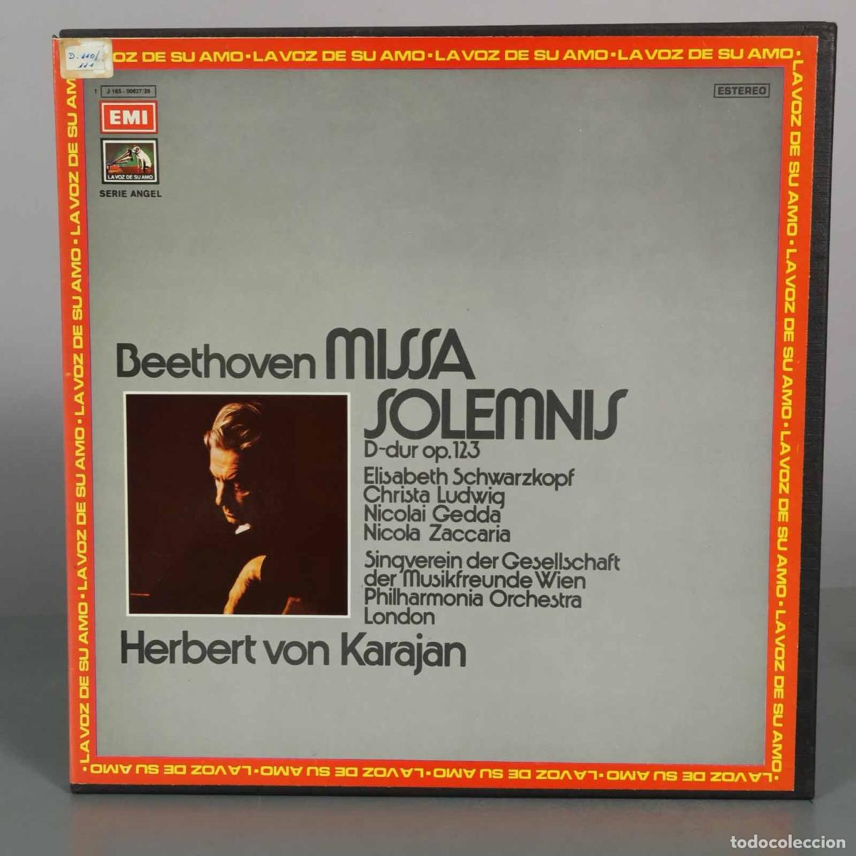 Discos de vinilo: CAJA LP. Beethoven Missa Solemnis - Herbert von Karajan, Elisabeth Schwarzkopf, Christa Ludwig, Nic