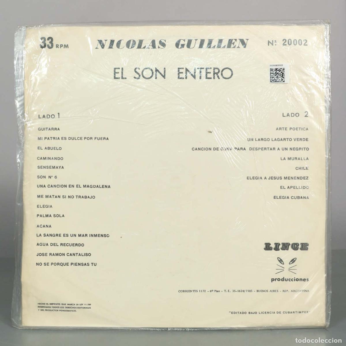 Discos de vinilo: LP. El Son Entero - Nicol&aacute;s Guill&eacute;n - Foto 2