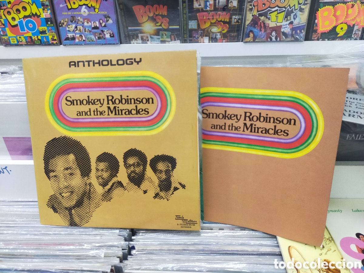 Discos de vinilo: Smokey Robinson & the miracles 3 LP's anthology carpeta tr&iacute;ptico Espa&ntilde;a 1974