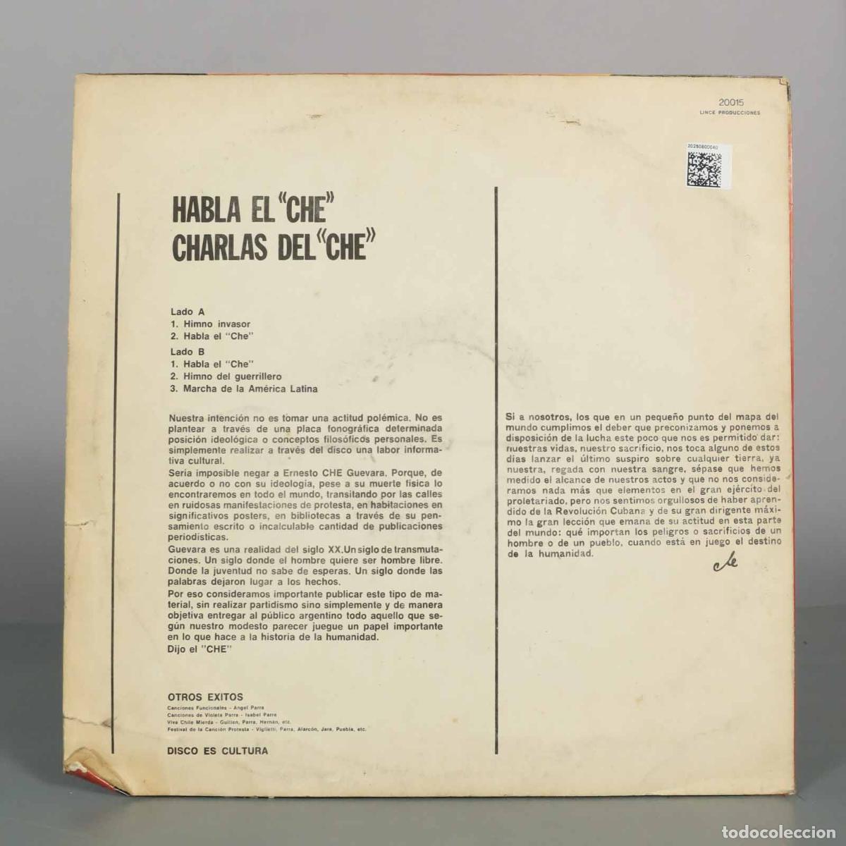 Discos de vinilo: LP. Habla el Che / Charlas del Che - Che Guevara - Foto 2
