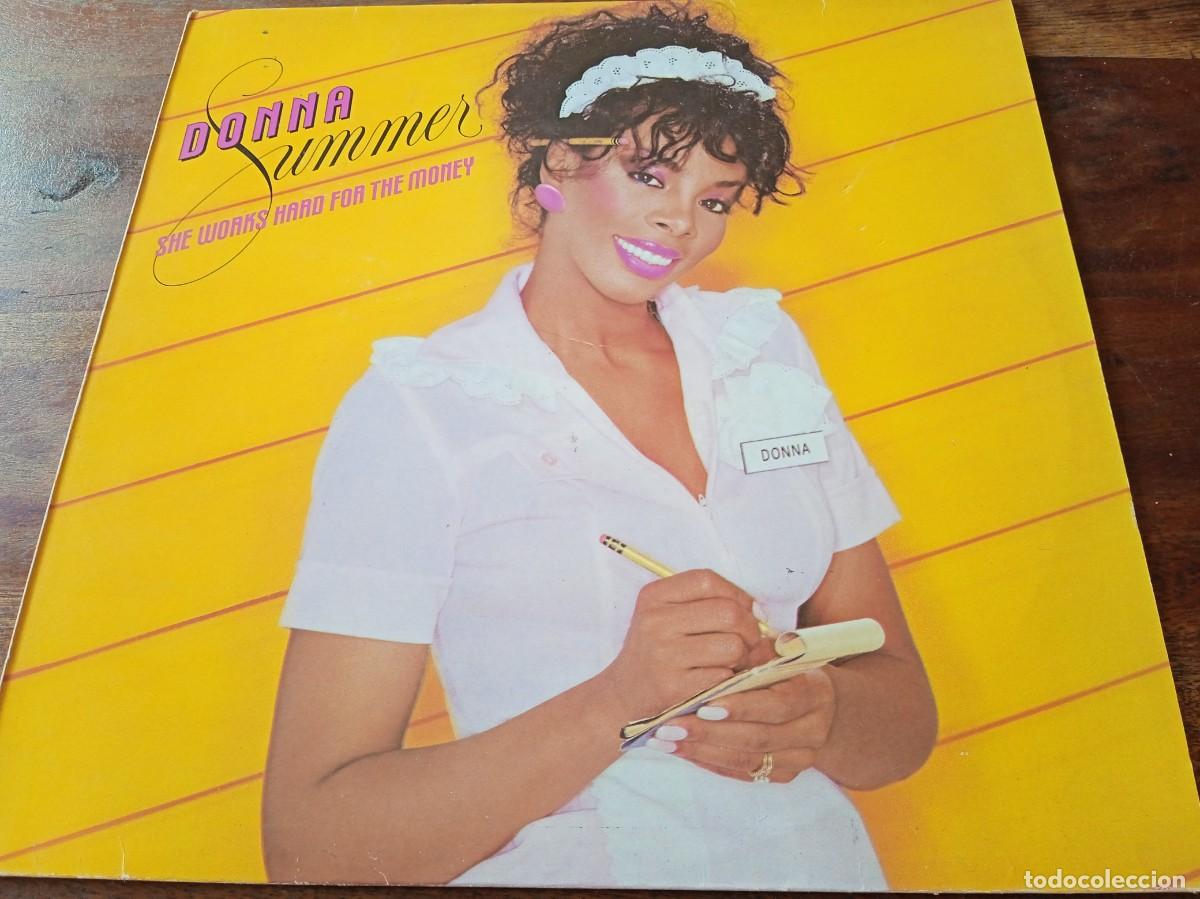 Discos de vinilo: Donna Summer - She works hard for the money - Lp original Mercury Espa&ntilde;a 1983 Encarte y letras