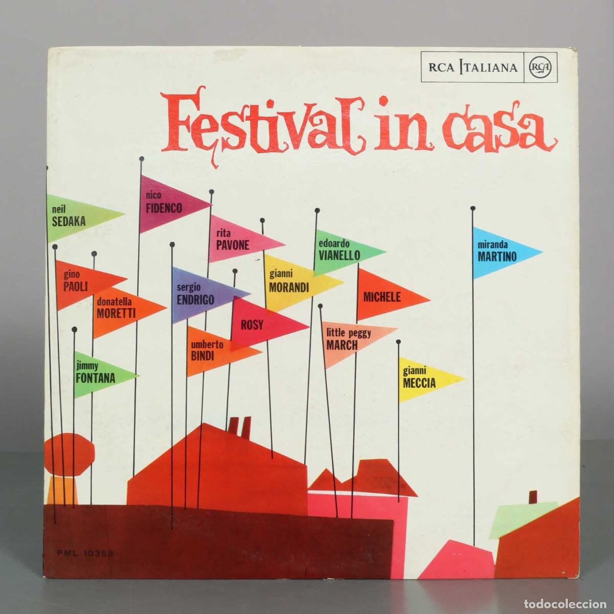 Discos de vinilo: LP. Festival in casa - Umberto Bindi, Rita Pavone, Sergio Endrigo, Gino Paoli