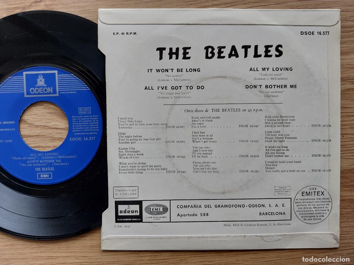 Discos de vinilo: THE BEATLES - EP Spain - MINT - IT WONT BE LONG - Foto 2